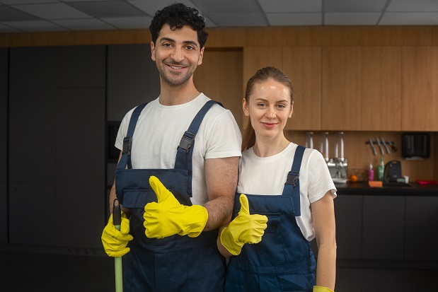 2 cleaning staff