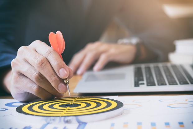 company ceo working with an arrow to indicate mission